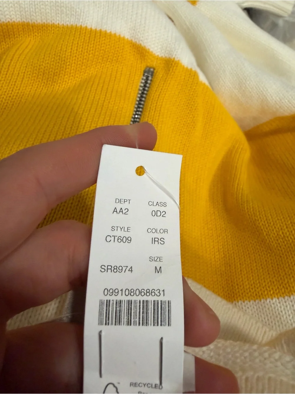 J crew Heritage cotton quarter-zip sweater in stripe